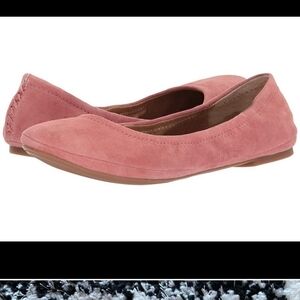 Lucky Brand Emmie Suede Ballet Flats Dusty Rose Pink 8 Wide